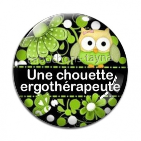 Cabochon Verre - une chouette ergothérapeute