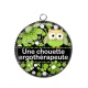 Pendentif Cabochon Argent - une chouette ergothérapeute