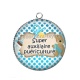 Pendentif Cabochon Argent - super auxiliaire puériculture