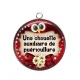Pendentif Cabochon Argent - une chouette auxiliaire de puériculture