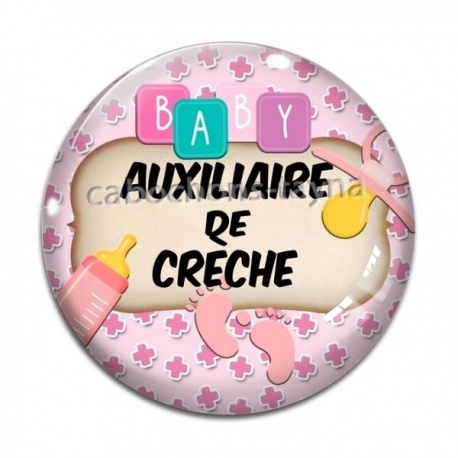 Cabochon Verre - auxiliaire de crèche