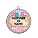 Pendentif Cabochon Argent - auxiliaire de crèche