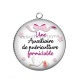Pendentif Cabochon Argent - une auxiliaire de puériculture formidable
