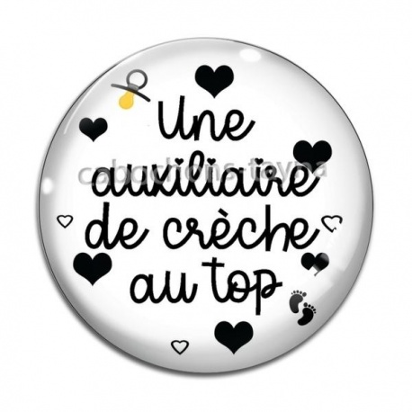 Cabochon Verre - une auxiliaire de crèche au top