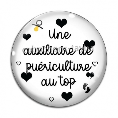 Cabochon Verre - une auxiliaire de puériculture au top