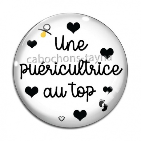 Cabochon Verre - pour la meilleure auxiliaire de crèche