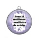 Pendentif Cabochon Argent - pour la meilleure auxiliaire de crèche
