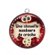 Pendentif Cabochon Argent - une chouette auxiliaire de crèche