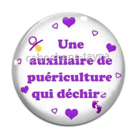 Cabochon Verre - une auxiliaire de puériculture qui déchire