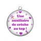 Pendentif Cabochon Argent - une auxiliaire de crèche au top