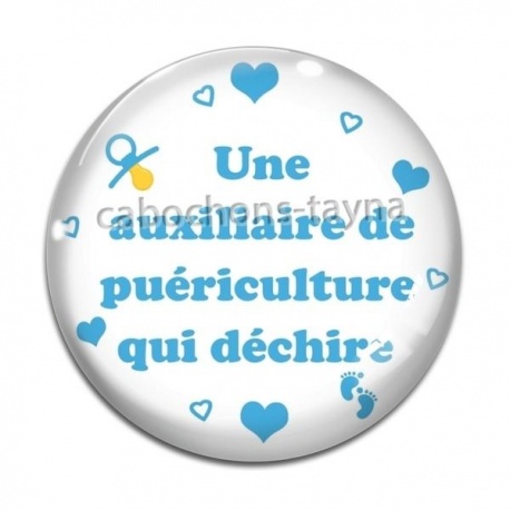 Cabochon Verre - une auxiliaire de puériculture qui déchire