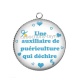 Pendentif Cabochon Argent - une auxiliaire de puériculture qui déchire