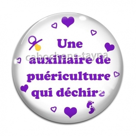 Cabochon Verre - une auxiliaire de puériculture qui déchire