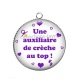 Pendentif Cabochon Argent - une auxiliaire de crèche au top