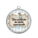 Pendentif Cabochon Argent - une auxiliaire de crèche super chouette