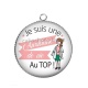 Pendentif Cabochon Argent - je suis une auxiliaire de vie au top