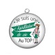 Pendentif Cabochon Argent - je suis une auxiliaire de vie au top
