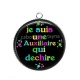 Pendentif Cabochon Argent - je suis une auxiliaire qui déchire