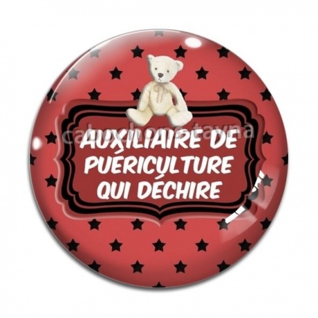 Cabochon Verre - auxiliaire de puériculture qui déchire