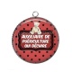 Pendentif Cabochon Argent - auxiliaire de puériculture qui déchire