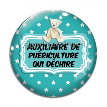 Cabochon Verre - auxiliaire de puériculture qui déchire