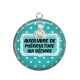 Pendentif Cabochon Argent - auxiliaire de puériculture qui déchire