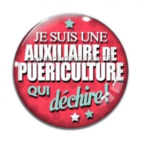 Cabochon Verre - auxiliaire de puériculture qui déchire