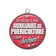 Pendentif Cabochon Argent - auxiliaire de puériculture qui déchire