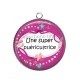 Pendentif Cabochon Argent - une super puéricultrice