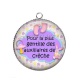 Pendentif Cabochon Argent - pour la plus gentille des auxiliaires de crèche