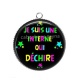 Pendentif Cabochon Argent - je suis une interne qui déchire