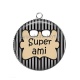 Pendentif Cabochon Argent - super ami