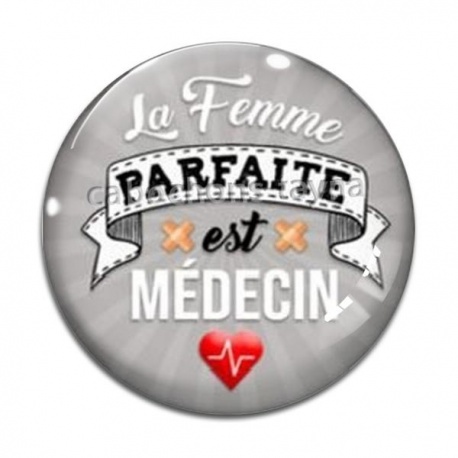 Cabochon Verre - la femme parfaite est médecin