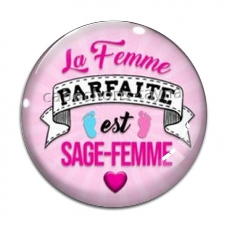 Cabochon Verre - la femme parfaite est sage femme