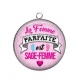 Pendentif Cabochon Argent - la femme parfaite est sage femme