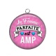 Pendentif Cabochon Argent - la femme parfaite est AMP