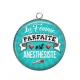 Pendentif Cabochon Argent - la femme parfaite est anesthésiste
