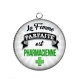 Pendentif Cabochon Argent - la femme parfaite est pharmacienne