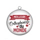 Pendentif Cabochon Argent - meilleure orthophoniste du monde