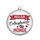 Pendentif Cabochon Argent - meilleur orthophoniste du monde
