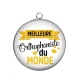 Pendentif Cabochon Argent - meilleure orthophoniste du monde