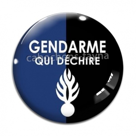 Cabochon Verre - gendarme qui déchire
