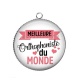 Pendentif Cabochon Argent - meilleure orthophoniste du monde