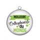 Pendentif Cabochon Argent - meilleure orthophoniste du monde