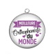 Pendentif Cabochon Argent - meilleure orthophoniste du monde