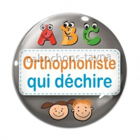 Cabochon Verre - orthophoniste qui déchire
