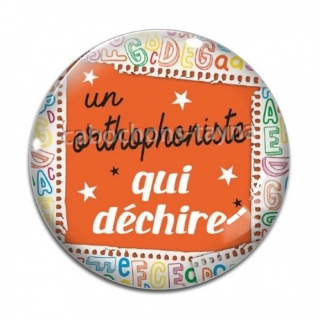 Cabochon Verre - orthophoniste qui déchire