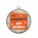 Pendentif Cabochon Argent - orthophoniste qui déchire