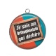Pendentif Cabochon Argent - je suis un orthophoniste qui déchire - homme