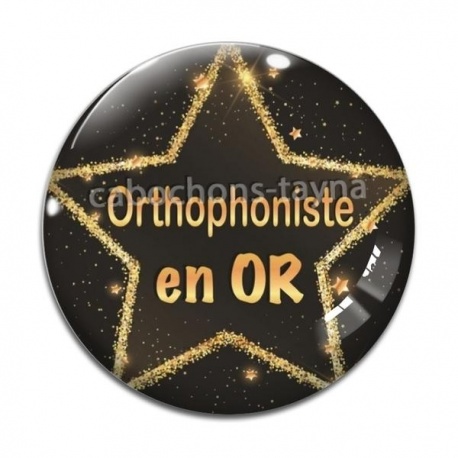 Cabochon Verre - orthophoniste en or